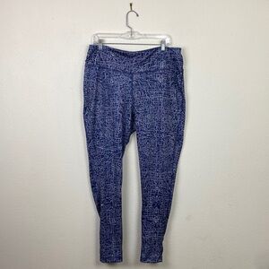 ZELOS | Printed Navy Pattern Athletic Leggings 2X